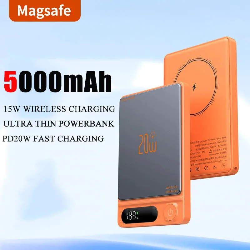 PD20W Магнитный внешний аккумулятор 5000 мАч Ультратонкий портативный беспроводной аккумулятор с быстрой зарядкой для iPhone 17 16 15 14 13 12 Pro Xiaomi
PD20W Магнитный внешний аккумулятор 5000 мАч Ультратонкий портативный беспроводной аккумулятор с быстрой зарядкой для iPhone 17 16 15 14 13 12 Pro Xiaomi