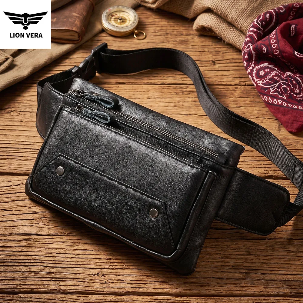 LION VERA Men's Genuine Leather Belt Bag Business Casual Zipper Bag Convenient Fashion Travel Shoulder Crossbody Chest Bag
LION VERA Men's Genuine Leather Belt Bag Business Casual Zipper Bag Convenient Fashion Travel Shoulder Crossbody Chest Bag