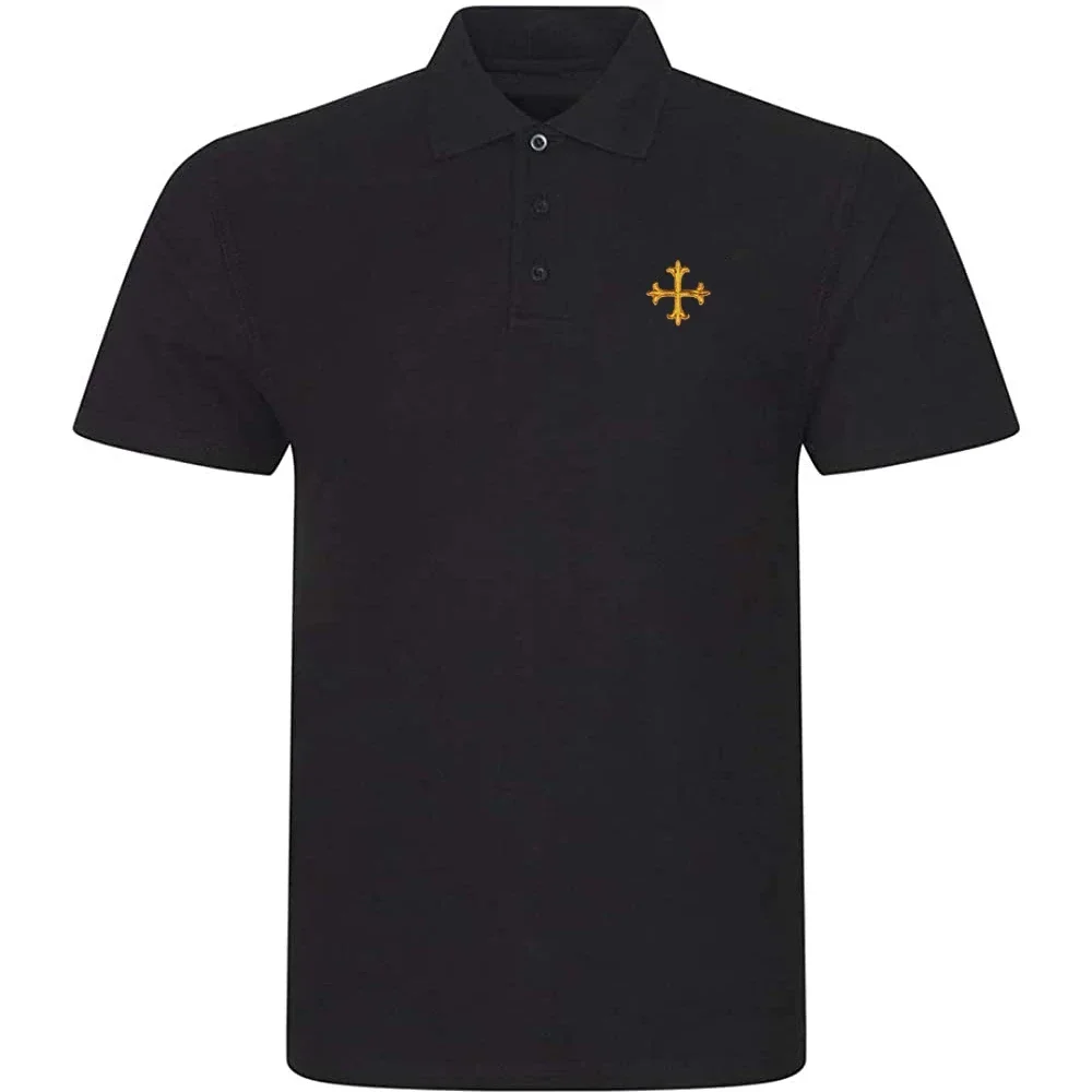 Lyprerazy Men's Casual Polo Shirt Ornate Cross Embroidered Short Sleeve Golf Polo-Shirt
Lyprerazy Men's Casual Polo Shirt Ornate Cross Embroidered Short Sleeve Golf Polo-Shirt