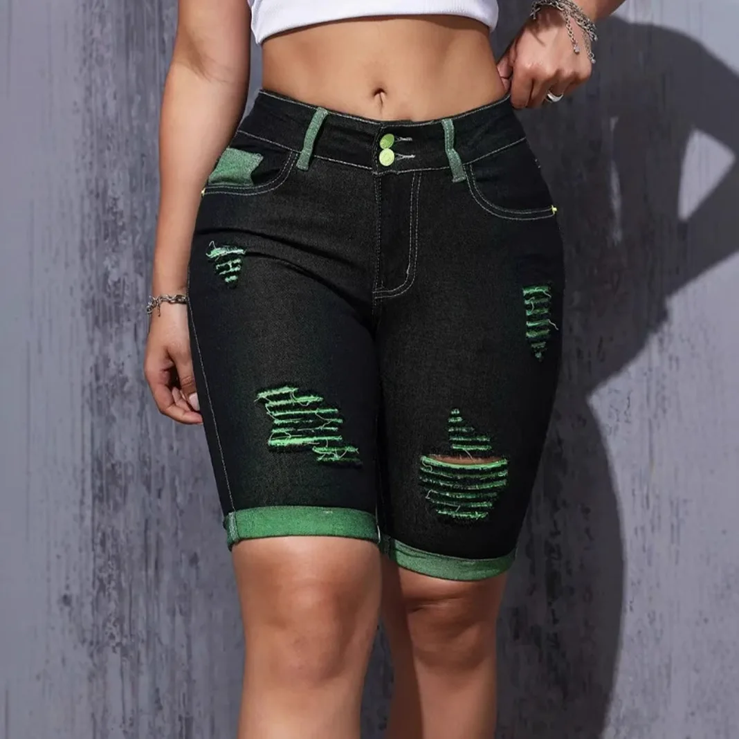 BluWin Women Denim Shorts High Waist Ripped Jeans Vintage Casual Summer Fashion Hole Skinny Short Pants Plus Size
BluWin Women Denim Shorts High Waist Ripped Jeans Vintage Casual Summer Fashion Hole Skinny Short Pants Plus Size