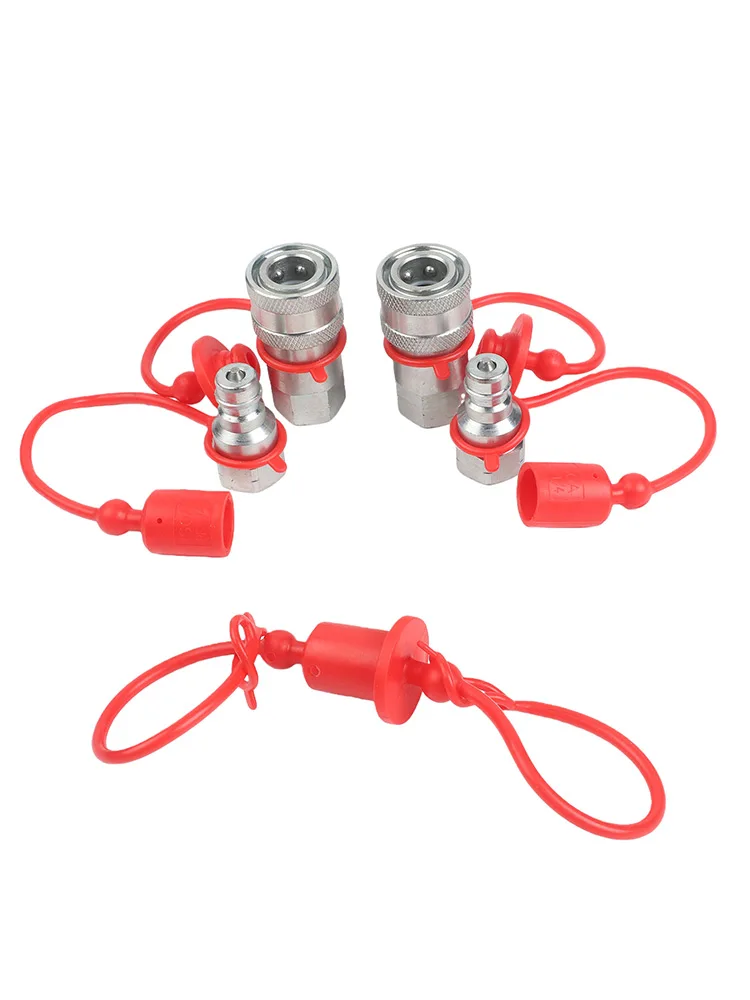 2 Sets 1/2 1/4 NPT ISO7241-A Hydraulic Quick Connect Coupler Fittings With Cap For Agriculture Construction Logging Tools
2 Sets 1/2 1/4 NPT ISO7241-A Hydraulic Quick Connect Coupler Fittings With Cap For Agriculture Construction Logging Tools