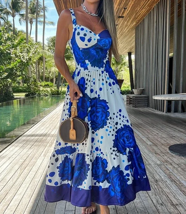 Sexy Dresses for Women Streetwear New Floral Print Sleeveless Maxi Dress Fashion Versatile Long Skirt for Female Summer 2024 New
Sexy Dresses for Women Streetwear New Floral Print Sleeveless Maxi Dress Fashion Versatile Long Skirt for Female Summer 2024 New