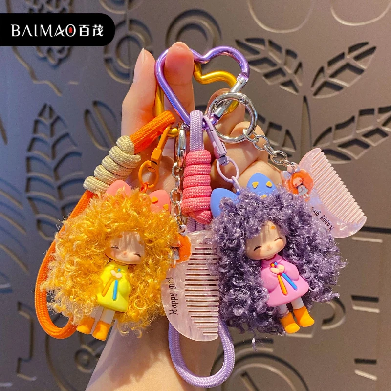 Sweet Cute Multi-Style Girl With Frizzy Hair Doll Keychain Comb Curly Hair Girl Keyring Pendant Woven Lanyard Bag Accessory
Sweet Cute Multi-Style Girl With Frizzy Hair Doll Keychain Comb Curly Hair Girl Keyring Pendant Woven Lanyard Bag Accessory