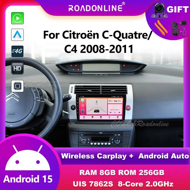 9 inch Android audio For Citroën C-Quatre/ C4 2008-2011 8+256 car intelligent systems wireless carplay multimedia player
9 inch Android audio For Citroën C-Quatre/ C4 2008-2011 8+256 car intelligent systems wireless carplay multimedia player