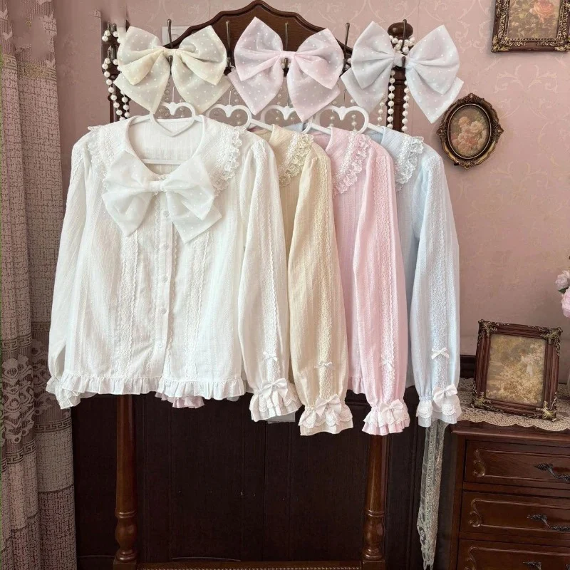 Японская кружевная лоскутная рубашка Kawaii Y2k, эстетичная женская блузка в стиле Лолиты с милым бантом, однобортная блузка в стиле Харадзюку в стиле гранж, Blusas Femme
Японская кружевная лоскутная рубашка Kawaii Y2k, эстетичная женская блузка в стиле Лолиты с милым бантом, однобортная блузка в стиле Харадзюку в стиле гранж, Blusas Femme