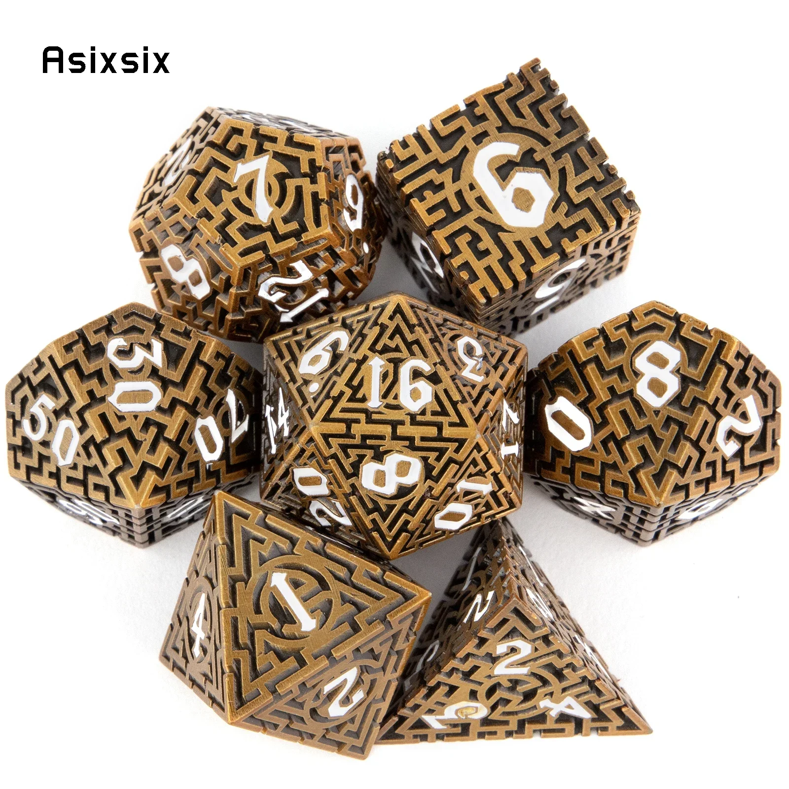 7 Pcs Copper White Metal Dice Maze Solid Metal Polyhedral Dice Set Suitable for Role-Playing RPG Board Game Gift
7 Pcs Copper White Metal Dice Maze Solid Metal Polyhedral Dice Set Suitable for Role-Playing RPG Board Game Gift