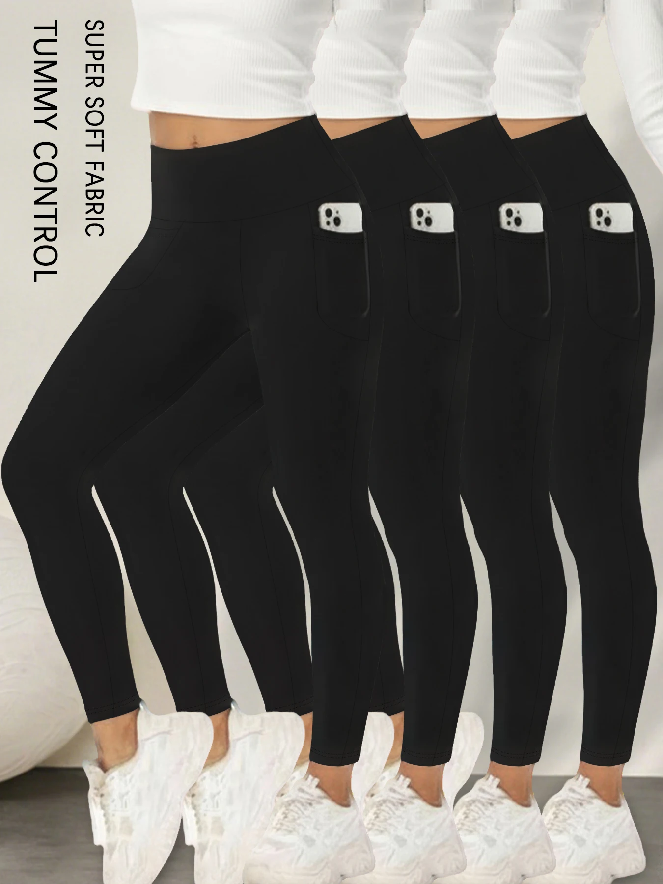 4 Pack Super Soft Sports Leggings With Pockets For Women, High Waisted Tummy Control Workout Yoga Running Tight Pants.
4 Pack Super Soft Sports Leggings With Pockets For Women, High Waisted Tummy Control Workout Yoga Running Tight Pants.