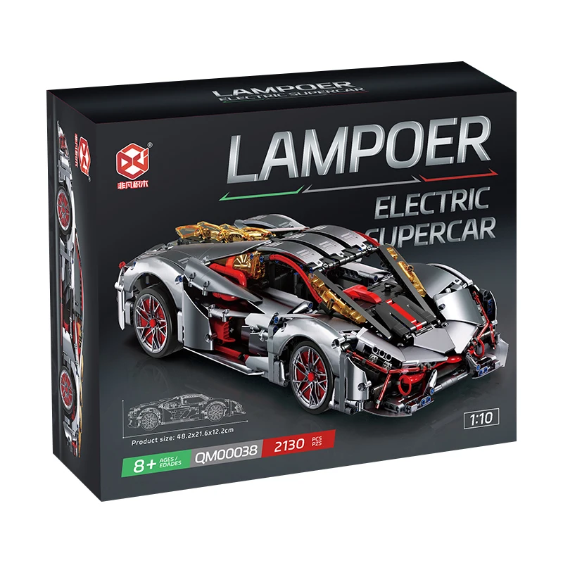 IN STOCK QM00038 2130pcs 1:10 Technical RC Sports Car Building Blocks Assembling MOC City Racing Bricks Toys for Children Gift
IN STOCK QM00038 2130pcs 1:10 Technical RC Sports Car Building Blocks Assembling MOC City Racing Bricks Toys for Children Gift
