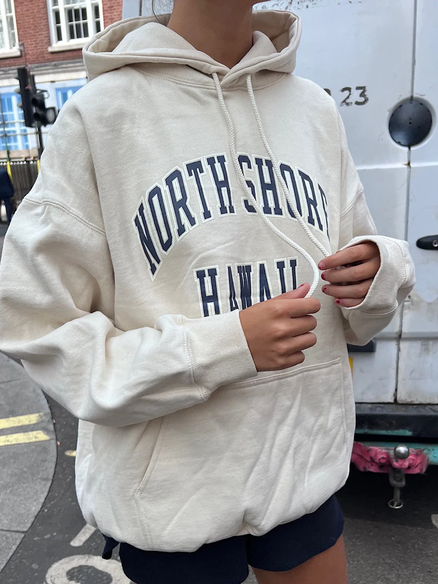 Letter Print Oversized Hoodie Women Autumn New Long Sleeve Cotton Hooded Sweatshirts Vintage Streetwear Beige Pullover Tops Y2k
Letter Print Oversized Hoodie Women Autumn New Long Sleeve Cotton Hooded Sweatshirts Vintage Streetwear Beige Pullover Tops Y2k