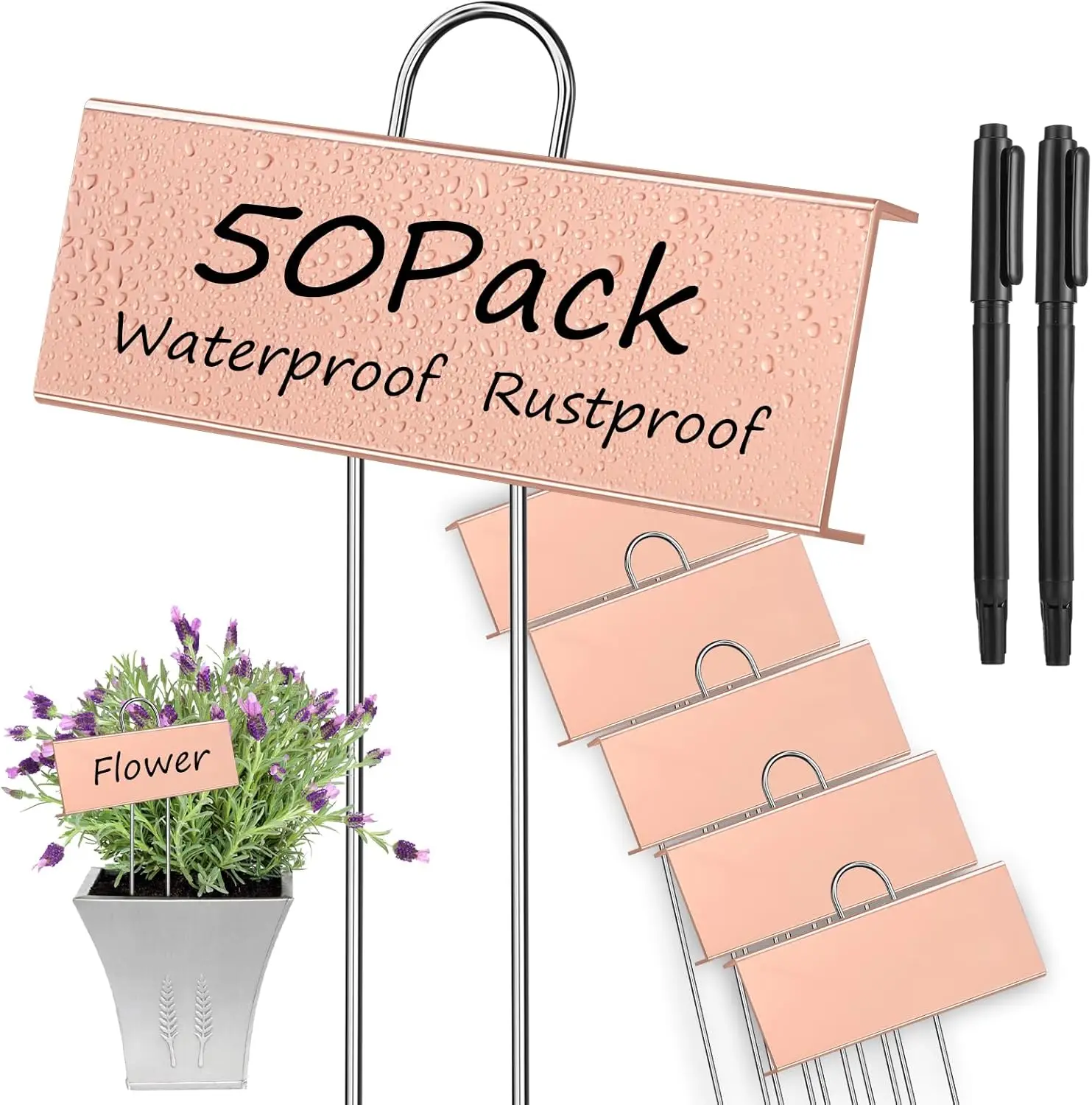 50-Pack Metal Garden Plant Labels, 10.6" Waterproof Reusable Nursery Tags with Pen for Vegetables Flowers Seed Greenhouse
50-Pack Metal Garden Plant Labels, 10.6" Waterproof Reusable Nursery Tags with Pen for Vegetables Flowers Seed Greenhouse