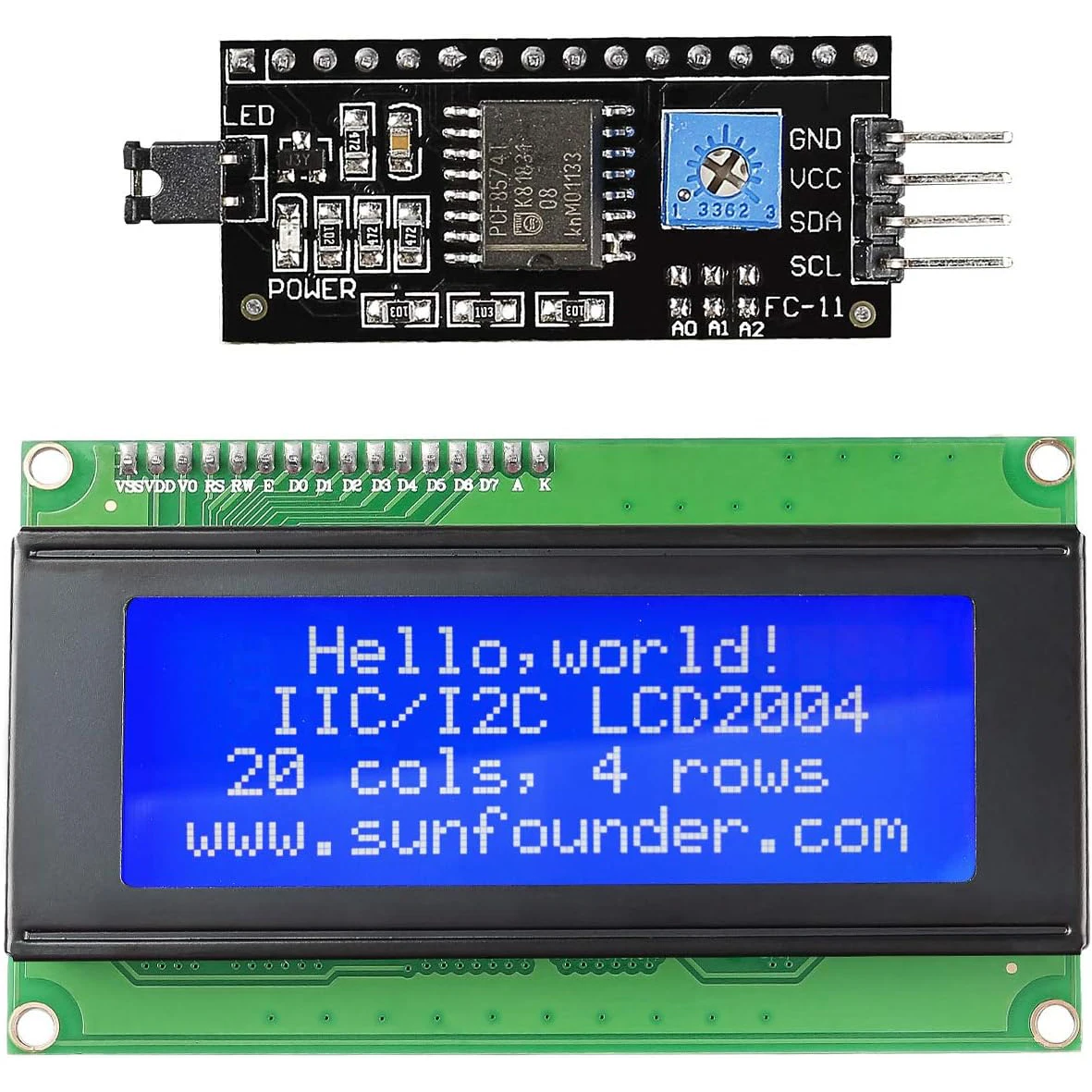 20x4 2004 LCD Display Module with IIC/I2C Serial Interface Adapter IIC I2C TWI Serial 2004 20x4 LCD Module Shield for Arduino R3
20x4 2004 LCD Display Module with IIC/I2C Serial Interface Adapter IIC I2C TWI Serial 2004 20x4 LCD Module Shield for Arduino R3