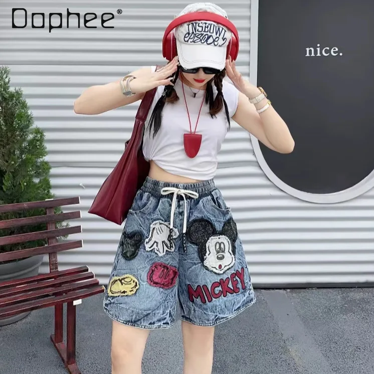 Trendy Brand Short Jeans 2025 Summer New Washed Denim Elastic Waist Wide Leg Patch Versatile Casual Shorts Hot Pants for Women
Trendy Brand Short Jeans 2025 Summer New Washed Denim Elastic Waist Wide Leg Patch Versatile Casual Shorts Hot Pants for Women
