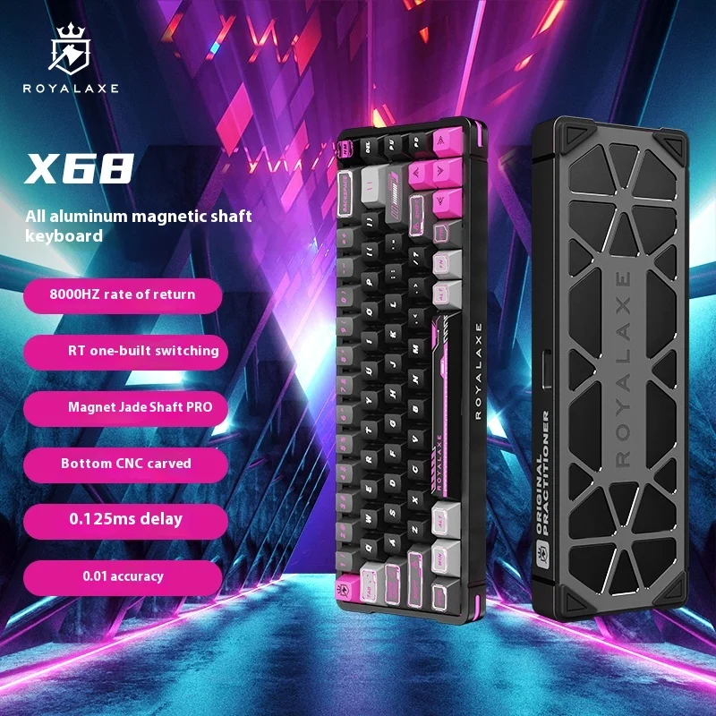 Royal Axe X68 полностью алюминиевая индивидуальная механическая клавиатура с магнитным нефритовым валом Pro для киберспортивных игр с низкой задержкой Fps Valorant
Royal Axe X68 полностью алюминиевая индивидуальная механическая клавиатура с магнитным нефритовым валом Pro для киберспортивных игр с низкой задержкой Fps Valorant