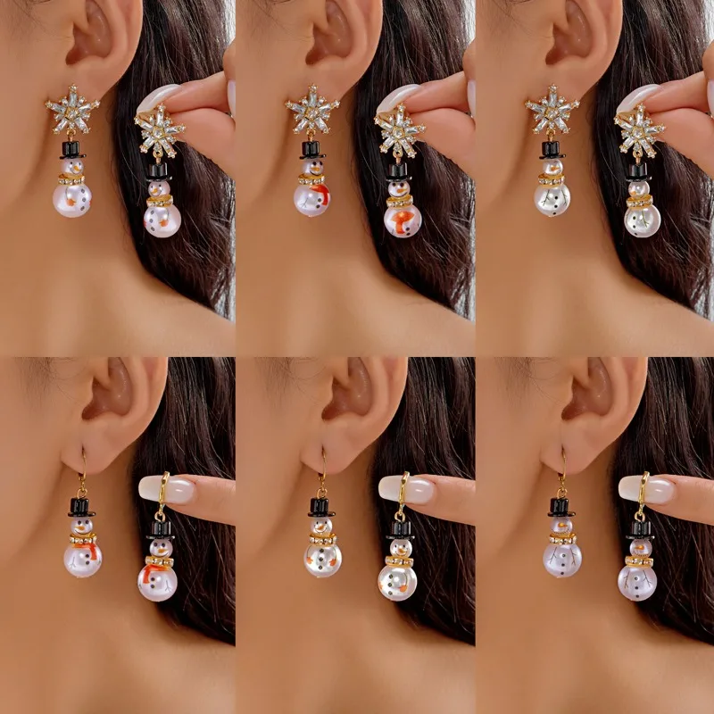 European and American fashion Christmas snowflake imitation pearl hat snowman earring women's versatile earrings holiday gifts
European and American fashion Christmas snowflake imitation pearl hat snowman earring women's versatile earrings holiday gifts