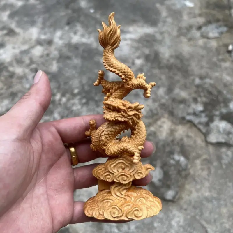 Retro Cliff Cypress Wood carving Zodiac Dragon statue Ornament Home Office Desktop Decoration Creative Crafts
Retro Cliff Cypress Wood carving Zodiac Dragon statue Ornament Home Office Desktop Decoration Creative Crafts