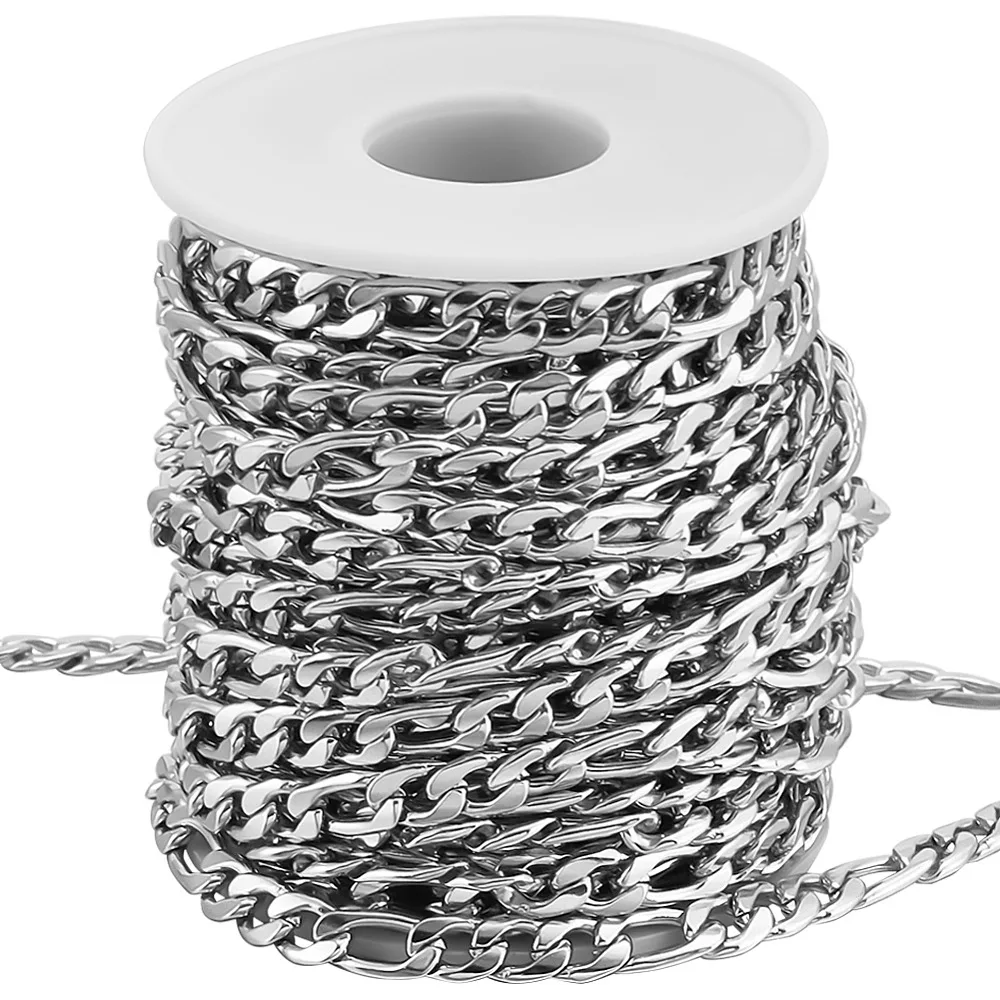 DIY Stainless Steel Figaro Chains Necklace/Bracelets Making Kits Stainless Steel Color 9~11.5x6x1.6mm
DIY Stainless Steel Figaro Chains Necklace/Bracelets Making Kits Stainless Steel Color 9~11.5x6x1.6mm