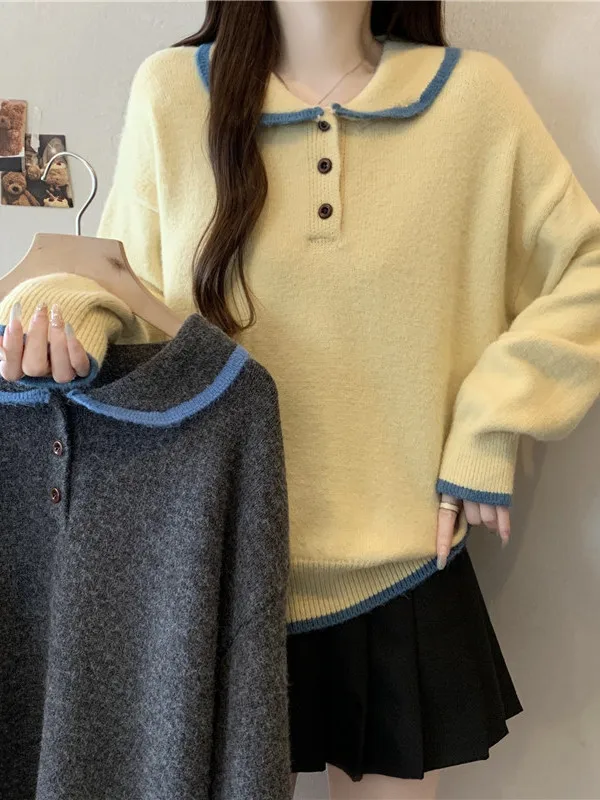 plus Size Knitted Long Sleeve Sweater Autumn Winter New Style Color Block Versatile Design Casual Comfortable Knitwear Top
plus Size Knitted Long Sleeve Sweater Autumn Winter New Style Color Block Versatile Design Casual Comfortable Knitwear Top