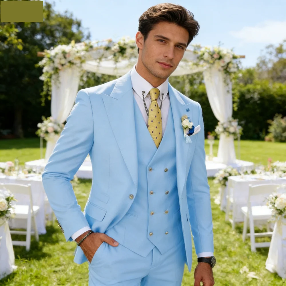Smart Casual 3 Piece Peak Lapel Single Breasted Wedding Suit for Men Fashion Formal Best Man Groom Tuxedo Slim Fit Costume Homme
Smart Casual 3 Piece Peak Lapel Single Breasted Wedding Suit for Men Fashion Formal Best Man Groom Tuxedo Slim Fit Costume Homme