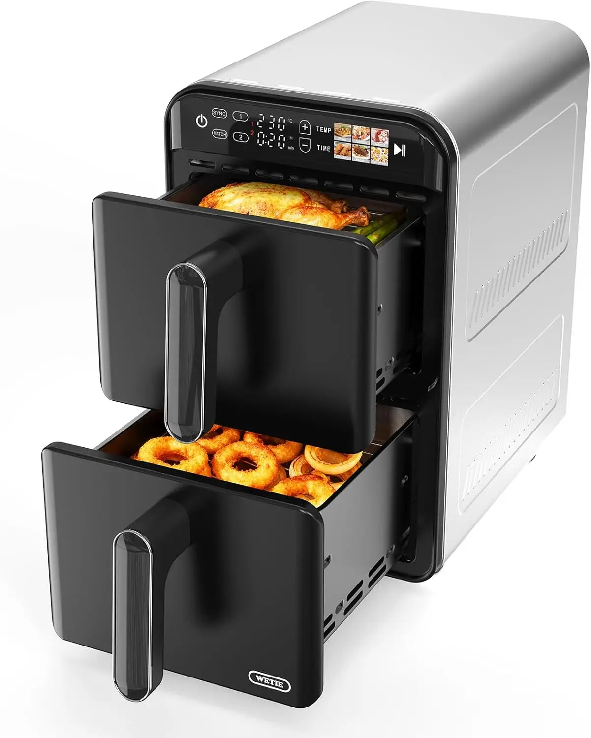 11.6QT Double Air Fryer with Dual Baskets, Digital Touchscreen, 6-in-1 Presets, Easy to Clean for Family Use
11.6QT Double Air Fryer with Dual Baskets, Digital Touchscreen, 6-in-1 Presets, Easy to Clean for Family Use