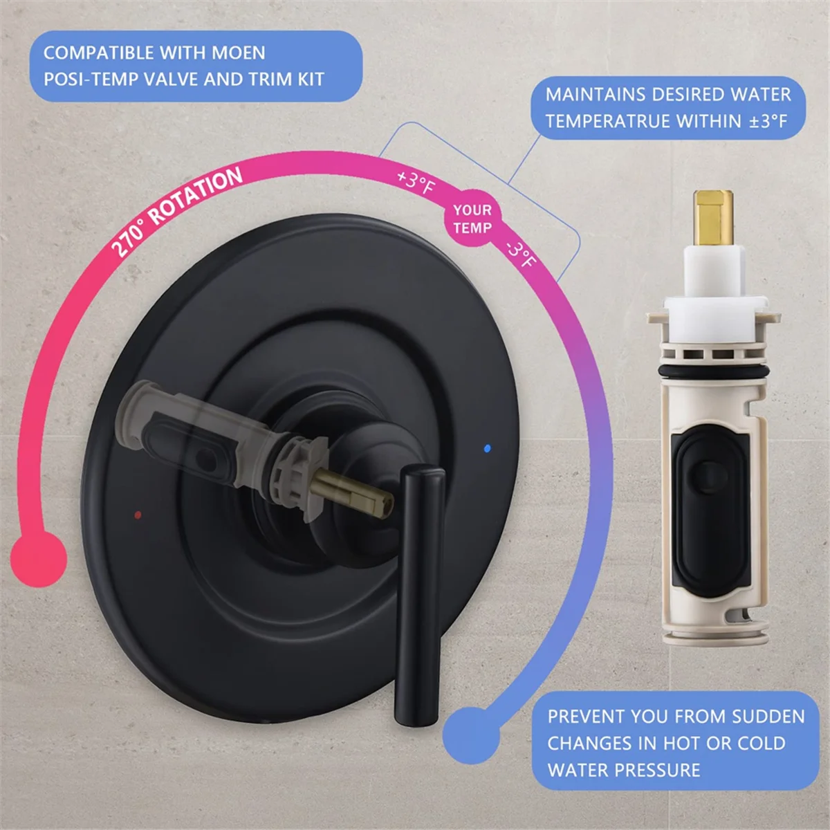 A002 1222 Replacement with 116653 Handle Adapter Kit for , Compatible with One Hanlde Posi Temp Faucet
A002 1222 Replacement with 116653 Handle Adapter Kit for , Compatible with One Hanlde Posi Temp Faucet