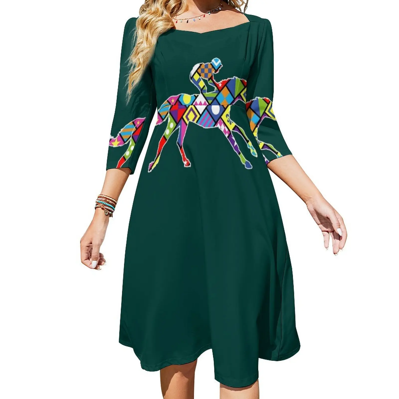 Cute Kentucky Horse Racing Silks Flare Dress Long veiled dresses Women's summer suit dress dresses
Cute Kentucky Horse Racing Silks Flare Dress Long veiled dresses Women's summer suit dress dresses