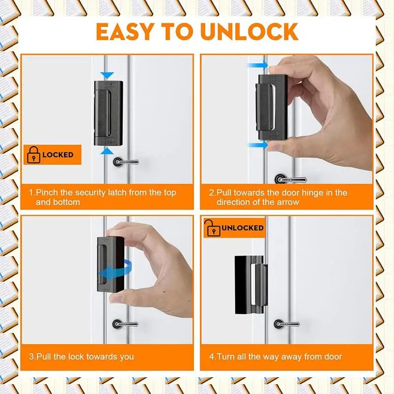 A14M 2Pack Home Security Door Reinforcement Lock Security Door Locks Home Prevent Unauthorized Entry Forkids Safety Black
A14M 2Pack Home Security Door Reinforcement Lock Security Door Locks Home Prevent Unauthorized Entry Forkids Safety Black