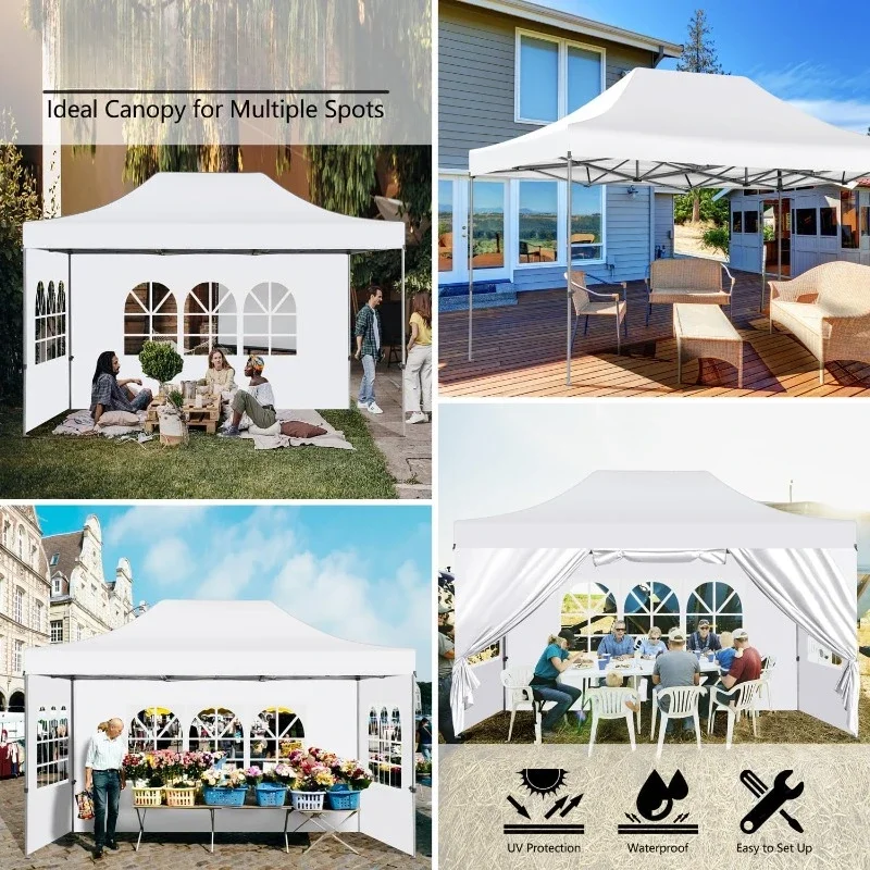 Pop Up Canopy Heavy Duty Commercial Canopy Tent, Waterproof Outdoor Canopy with Sidewalls, Adjustable Height, Roller Bag
Pop Up Canopy Heavy Duty Commercial Canopy Tent, Waterproof Outdoor Canopy with Sidewalls, Adjustable Height, Roller Bag