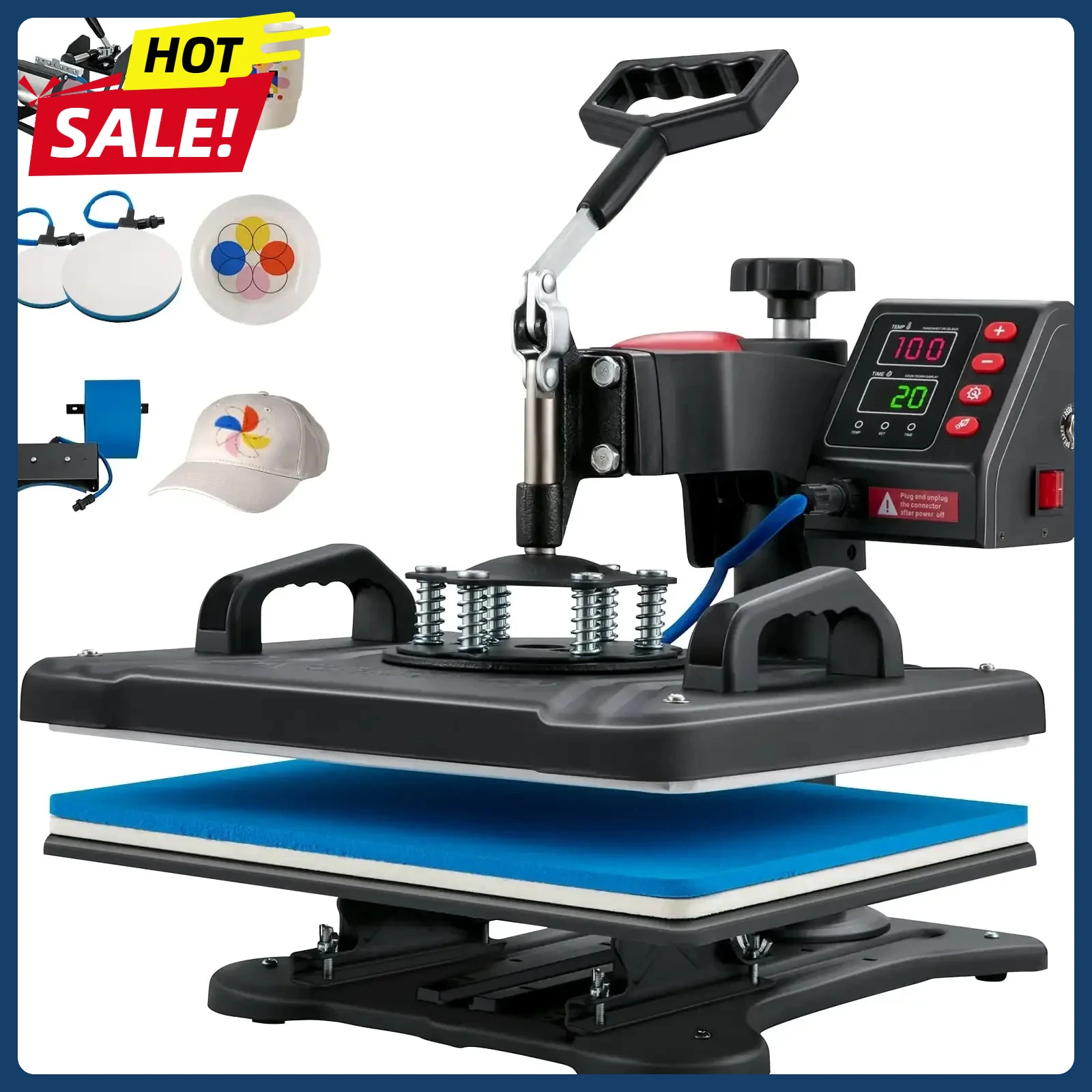 Термопресс 5 в 1, сублимационный трансферный принтер 12 x 15 дюймов, быстрый нагрев, цифровой точный контроль температуры
Термопресс 5 в 1, сублимационный трансферный принтер 12 x 15 дюймов, быстрый нагрев, цифровой точный контроль температуры