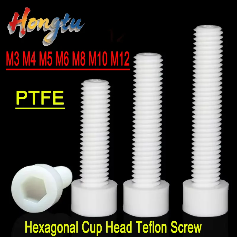 M3 M4 M5 M6 M8 M10 M12 High Temperature Resistant PTFE Cylindrical Hexagonal Cup Head Teflon Screw 2/5pcs
M3 M4 M5 M6 M8 M10 M12 High Temperature Resistant PTFE Cylindrical Hexagonal Cup Head Teflon Screw 2/5pcs