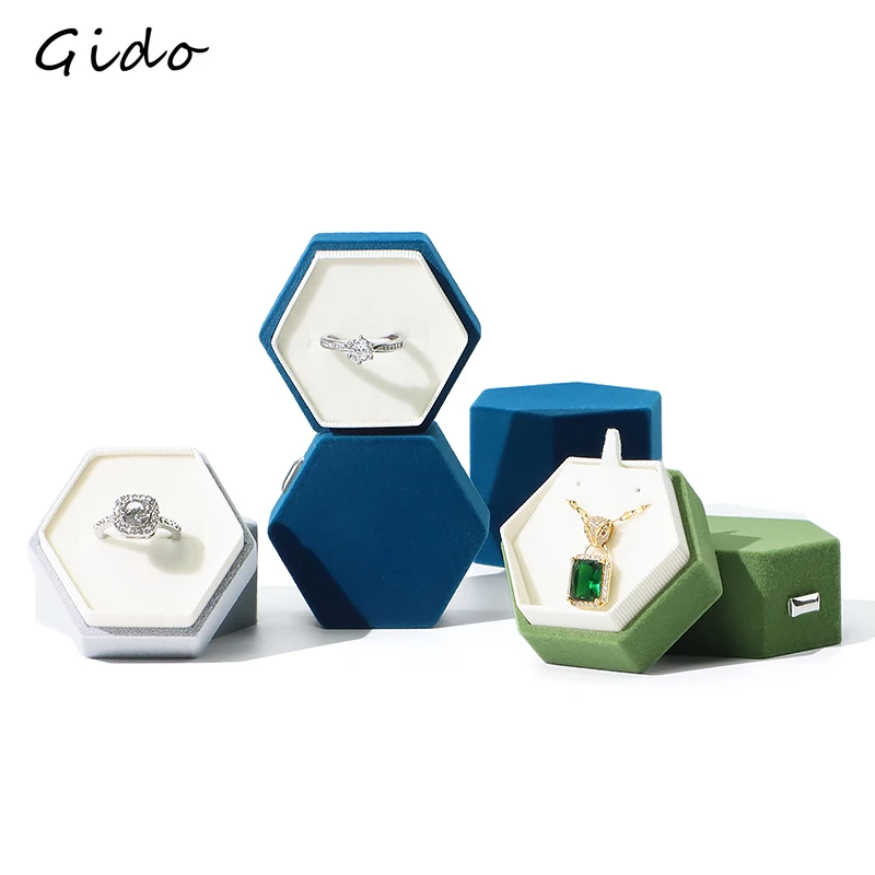 Hexagonal Velvet Ring Box Elegant Jewelry Gift Box for Engagement Wedding Necklace Earrings Premium Packaging
Hexagonal Velvet Ring Box Elegant Jewelry Gift Box for Engagement Wedding Necklace Earrings Premium Packaging