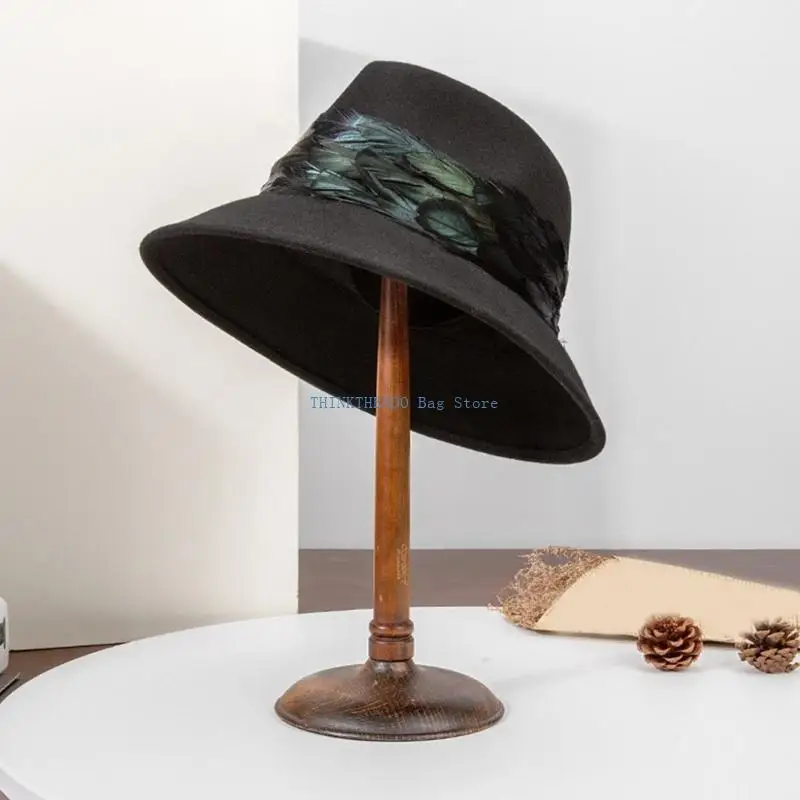 340D Feathered Wool Bucket Hat for Music Festival Adult Winter Autumn Hat Formal Event Fedoras Hat Women Men Vintage Headwear
340D Feathered Wool Bucket Hat for Music Festival Adult Winter Autumn Hat Formal Event Fedoras Hat Women Men Vintage Headwear