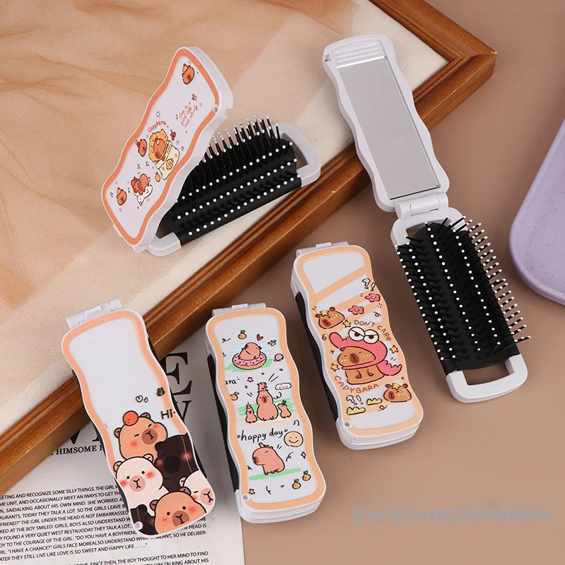Mini Hair Brush Folding Massage Comb Head Massage Anti-Static Portable Travel Hair Brush Girl Hair Combs With Mirror 
Mini Hair Brush Folding Massage Comb Head Massage Anti-Static Portable Travel Hair Brush Girl Hair Combs With Mirror