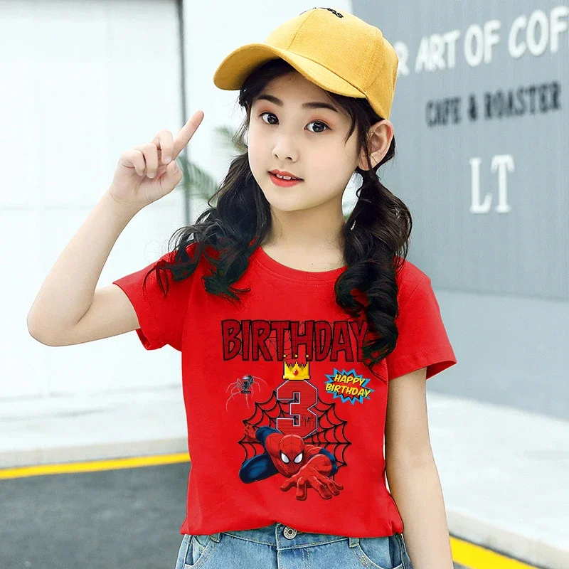 Summer Spiderman Birthday Number Top Party Short Sleeve Shirt Spidermans Boy Personalize Children Cotton T-shirt Baby Clothes
Summer Spiderman Birthday Number Top Party Short Sleeve Shirt Spidermans Boy Personalize Children Cotton T-shirt Baby Clothes