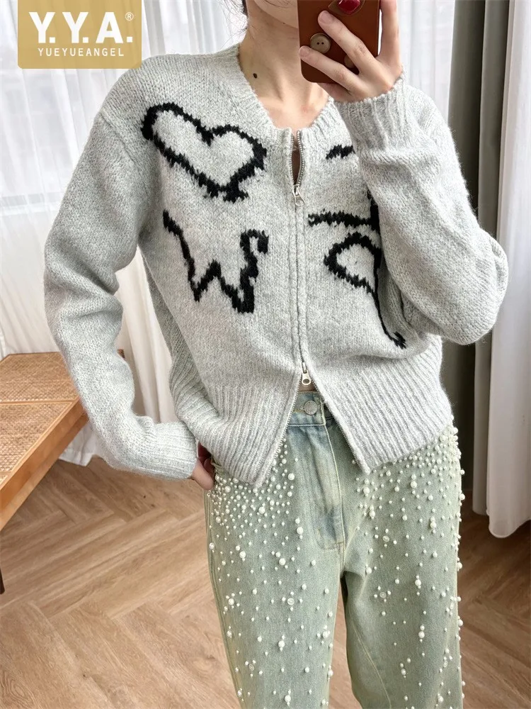 Women Casual Letters Knitted Cardigan Slim Fit Short Style O Neck Sweater Coat Streetwear Sweet Lady Autumn Winter Knitwear Tops
Women Casual Letters Knitted Cardigan Slim Fit Short Style O Neck Sweater Coat Streetwear Sweet Lady Autumn Winter Knitwear Tops