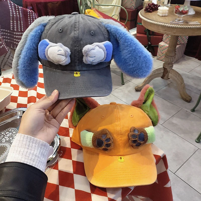Trendy Cartoon Cute Fox Nick Judy Duck Tongue Hat Ears Hand Cover Face Baseball Cap Casual Outdoor Sports Men Women Sunshade Cap
Trendy Cartoon Cute Fox Nick Judy Duck Tongue Hat Ears Hand Cover Face Baseball Cap Casual Outdoor Sports Men Women Sunshade Cap
