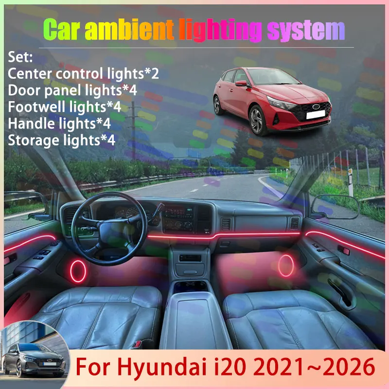 For Hyundai i20 2021~2026 BC3 BI3 MK3 2022 2023 2/18 in 1 Car Atmosphere Light Lamp RGB Shade Ensemble Streamer Atmosphere Set
For Hyundai i20 2021~2026 BC3 BI3 MK3 2022 2023 2/18 in 1 Car Atmosphere Light Lamp RGB Shade Ensemble Streamer Atmosphere Set