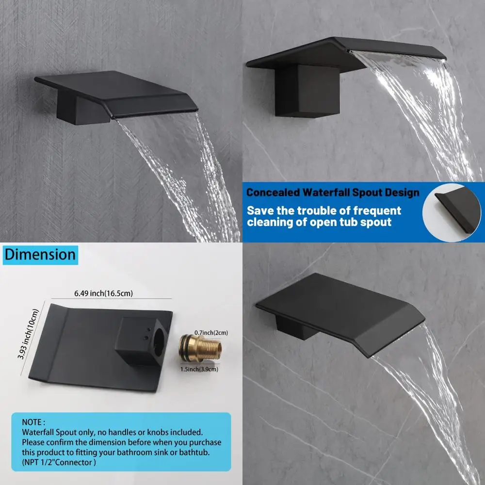 Wall Mounted Roman Tub Spout with Waterfall Feature for Basin Faucets - Bath Tub Filler Faucet Spray
Wall Mounted Roman Tub Spout with Waterfall Feature for Basin Faucets - Bath Tub Filler Faucet Spray