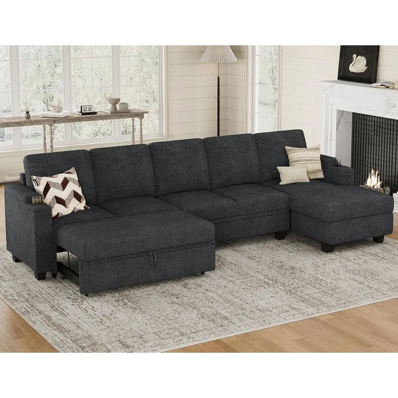 Modular Sectional Sleeper Sofa Bed with Storage Chaise L Shaped Sectional Couches for Living Room Armrest with Cup Holde
Modular Sectional Sleeper Sofa Bed with Storage Chaise L Shaped Sectional Couches for Living Room Armrest with Cup Holde