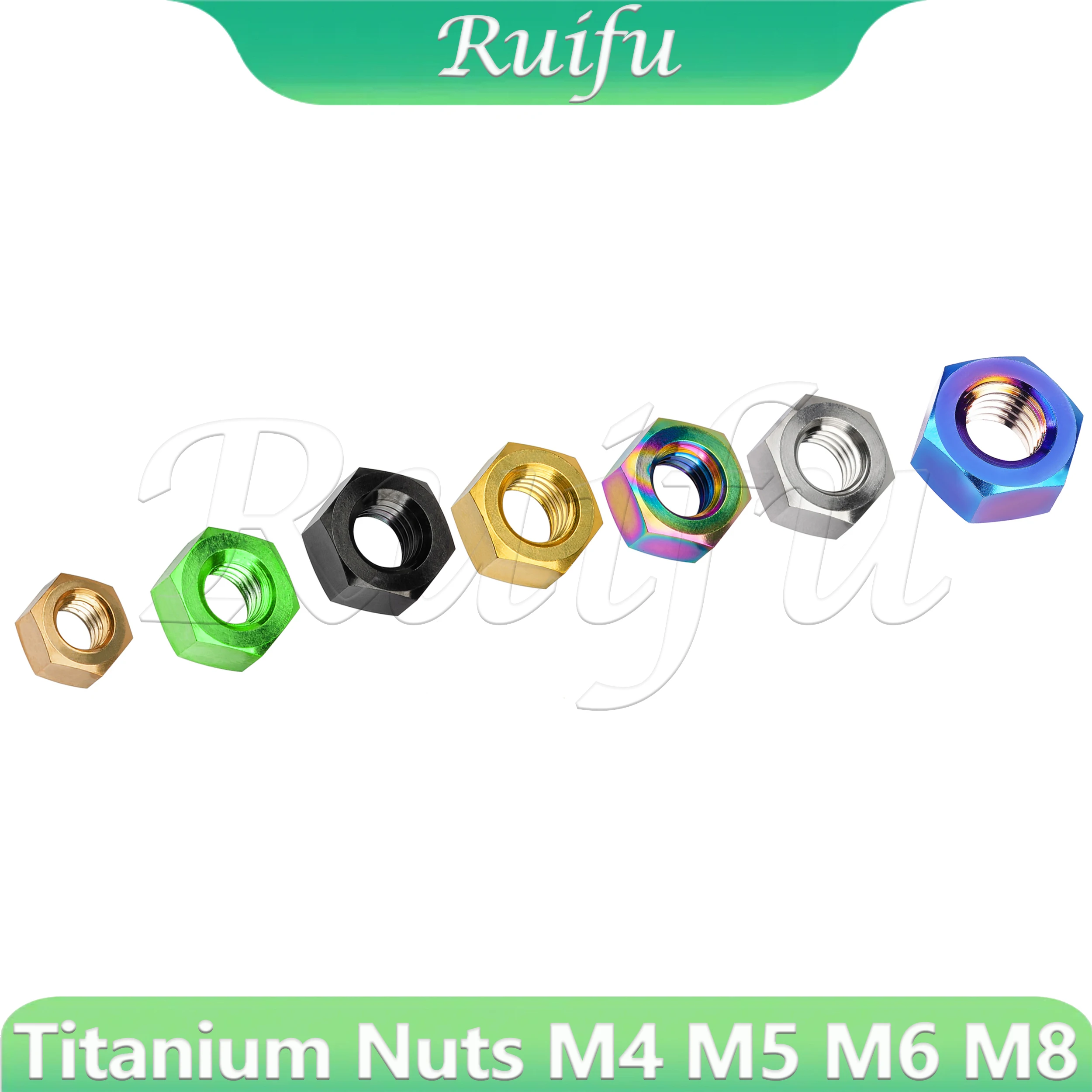 Ruifu Titanium Ti Nuts 20PCS M4 M5 M6 M8 Hex Nut Bicycle Fastening Part for MTB Bike 
Ruifu Titanium Ti Nuts 20PCS M4 M5 M6 M8 Hex Nut Bicycle Fastening Part for MTB Bike