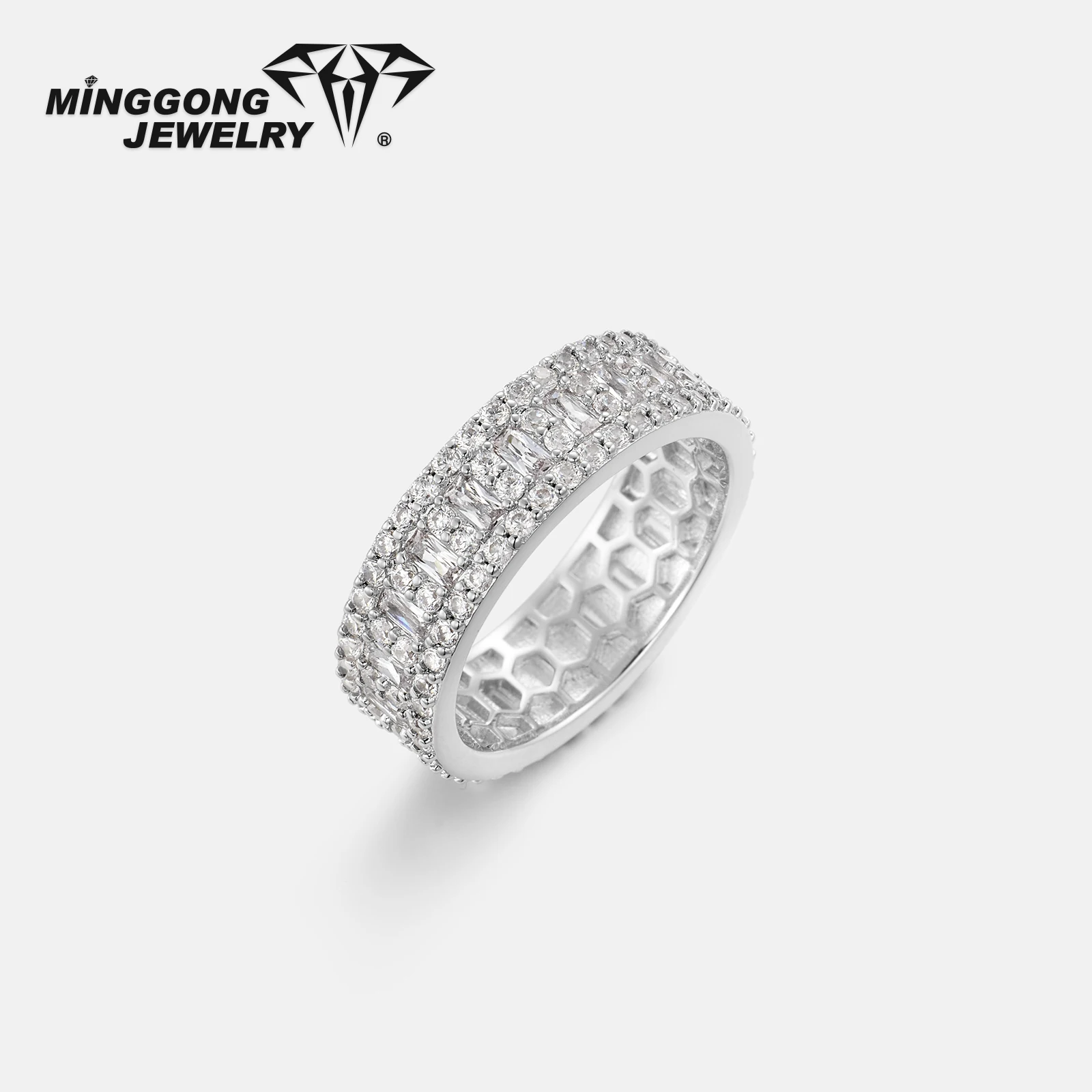 Customizable 1.5ctw Full Iced Moissanite Engagement Ring S925 Silver with 10K/14K Solid Gold VVS New Design Band
Customizable 1.5ctw Full Iced Moissanite Engagement Ring S925 Silver with 10K/14K Solid Gold VVS New Design Band