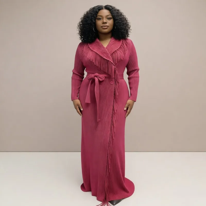 Miyake плиссированные женские платья, европейский новый костюм из утолщенной ткани с длинными рукавами и кисточками, платье-кардиган большого размера, модная одежда
Miyake плиссированные женские платья, европейский новый костюм из утолщенной ткани с длинными рукавами и кисточками, платье-кардиган большого размера, модная одежда