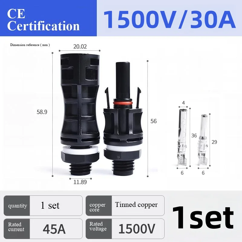 1/2/3/4/5sets Pair of PV Solar Panel Mount Plug Connector IP68 1500V 30A Cable Male and Female And Inverter Photovoltaic 2.5/4/6
1/2/3/4/5sets Pair of PV Solar Panel Mount Plug Connector IP68 1500V 30A Cable Male and Female And Inverter Photovoltaic 2.5/4/6