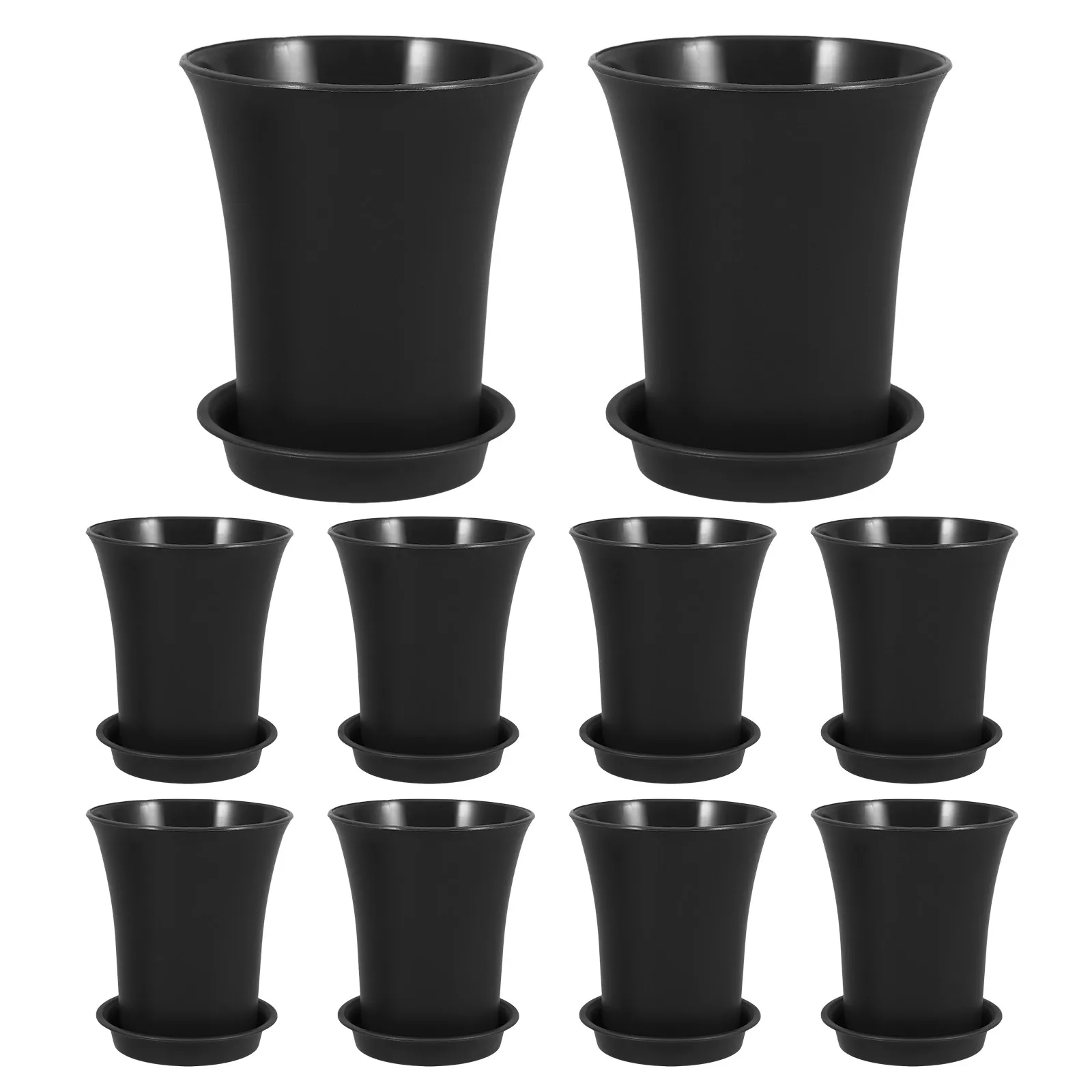 10pcs Succulent Pots Black Flower Planters with Drainage Tray for Indoor Plants Nursery Containers Plastic Garden Pots
10pcs Succulent Pots Black Flower Planters with Drainage Tray for Indoor Plants Nursery Containers Plastic Garden Pots