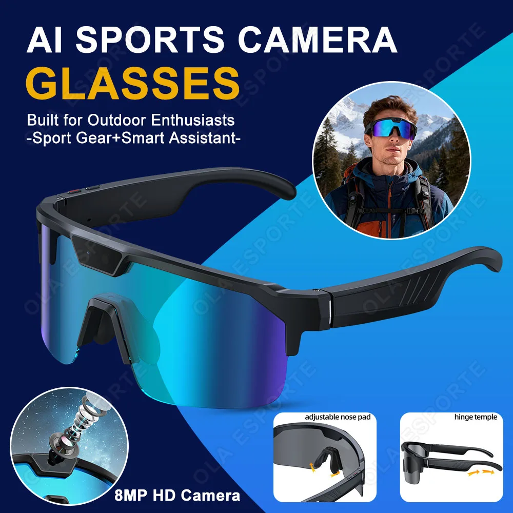 2026 New AI Smart Camera Glasses HD 8MP Cycling Action Sunglasses Outdoor Sports Wearable Glasses Suitable for Men and Women
2026 New AI Smart Camera Glasses HD 8MP Cycling Action Sunglasses Outdoor Sports Wearable Glasses Suitable for Men and Women