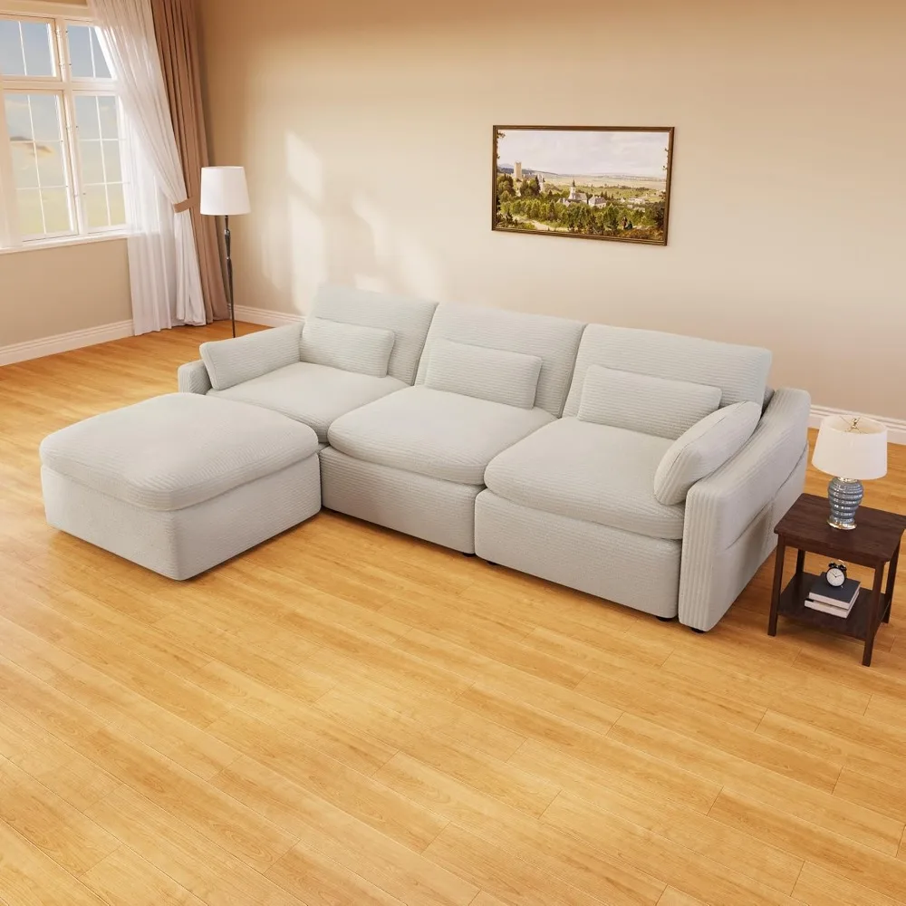 Cloud Modular Sectional Sofa, 95" Oversized Sectional Couches for Living Room, Convertible Deep Seat Sofa Set, Corduroy L Shaped
Cloud Modular Sectional Sofa, 95" Oversized Sectional Couches for Living Room, Convertible Deep Seat Sofa Set, Corduroy L Shaped