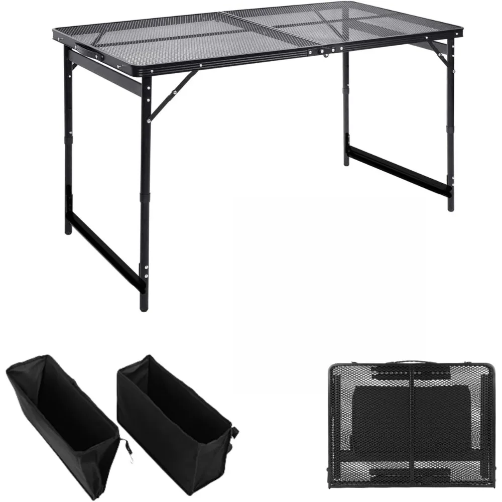Grill Table 4FT Camping Table with 7/15 L Storage Bag 3 Height Adjustable Picnic Table Foldable Folding Portable Stand Mesh Outd
Grill Table 4FT Camping Table with 7/15 L Storage Bag 3 Height Adjustable Picnic Table Foldable Folding Portable Stand Mesh Outd