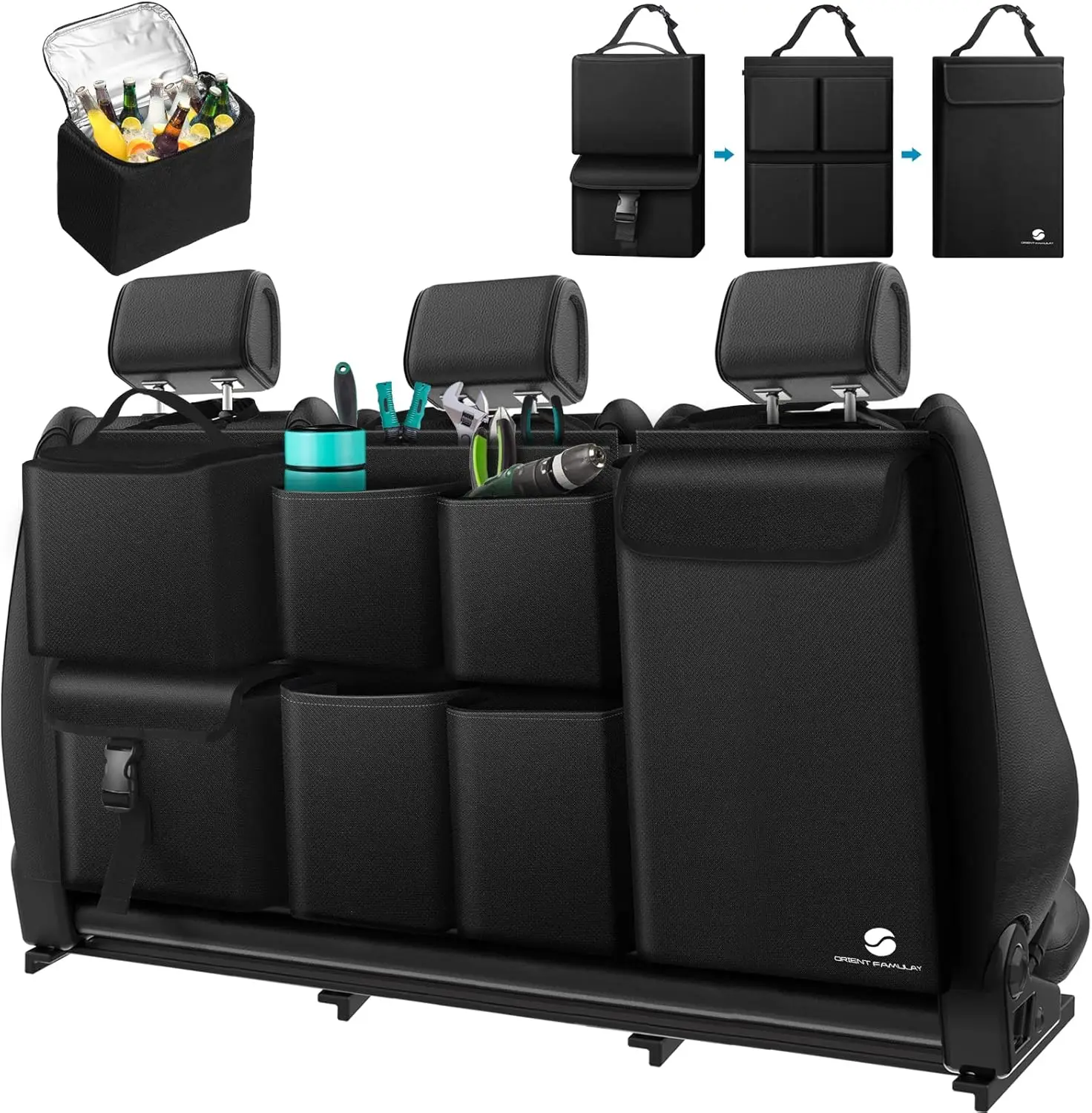 Hanging Car Trunk Organizer with Cooler, Large Pockets, Zippers Detachable Seat Back Waterproof Car Storage Trunk Organizer
Hanging Car Trunk Organizer with Cooler, Large Pockets, Zippers Detachable Seat Back Waterproof Car Storage Trunk Organizer