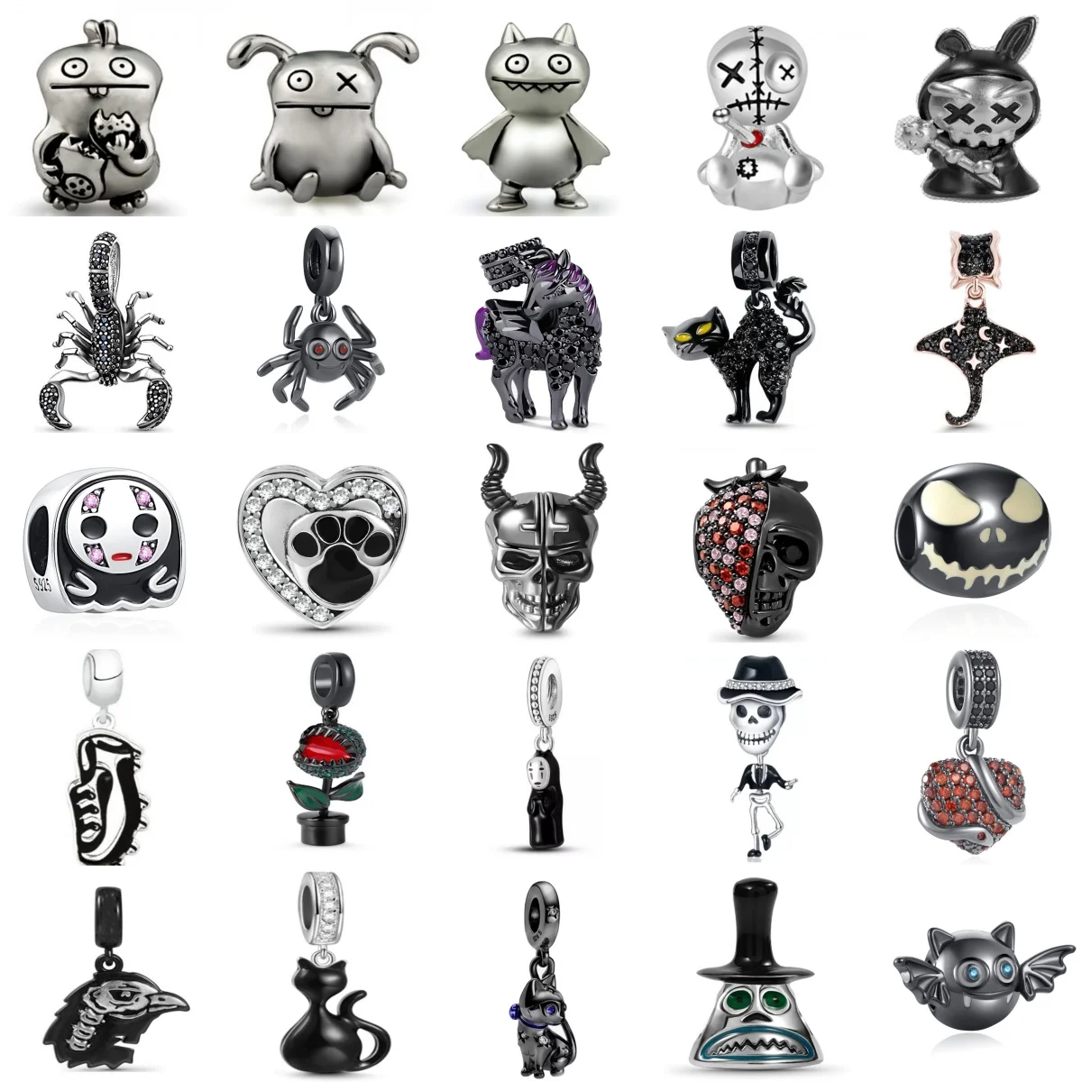 Horror Skeleton Ghost Series 925 Sterling Silver Pendant With Scorpion And Bat Bead , Fit Women's Original Bracelet Jewelry Gift
Horror Skeleton Ghost Series 925 Sterling Silver Pendant With Scorpion And Bat Bead , Fit Women's Original Bracelet Jewelry Gift