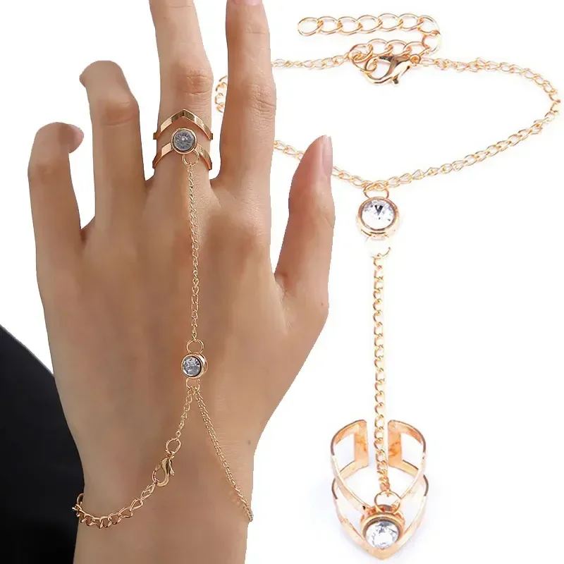 1PCS Bohemia Metal Finger Ring Link Bracelet with Crystal Women Girls Summer Slave Conjoined Bracelet Hand Back Chain Jewelry
1PCS Bohemia Metal Finger Ring Link Bracelet with Crystal Women Girls Summer Slave Conjoined Bracelet Hand Back Chain Jewelry