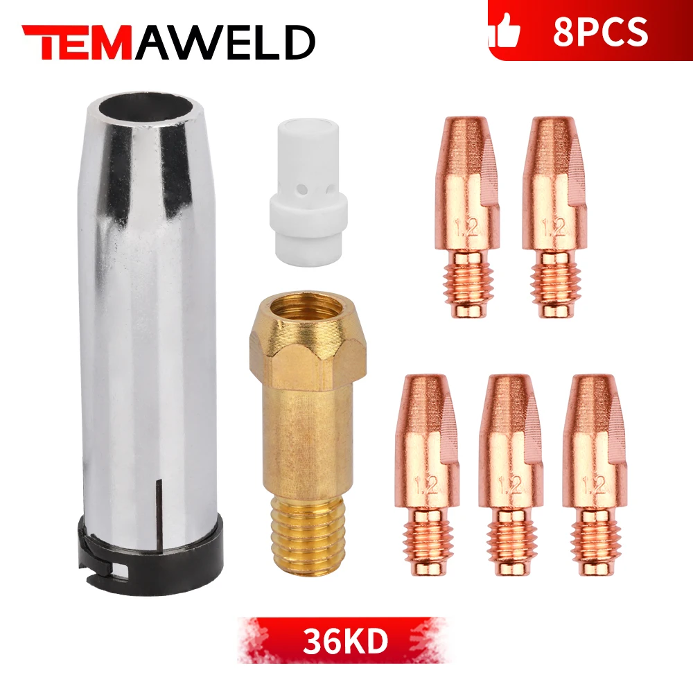 8PCS 36KD Tip electrode shield cups swir gas ring of the MIG MAG 36KD torch use for MIG MAG welding machine Wholesale
8PCS 36KD Tip electrode shield cups swir gas ring of the MIG MAG 36KD torch use for MIG MAG welding machine Wholesale